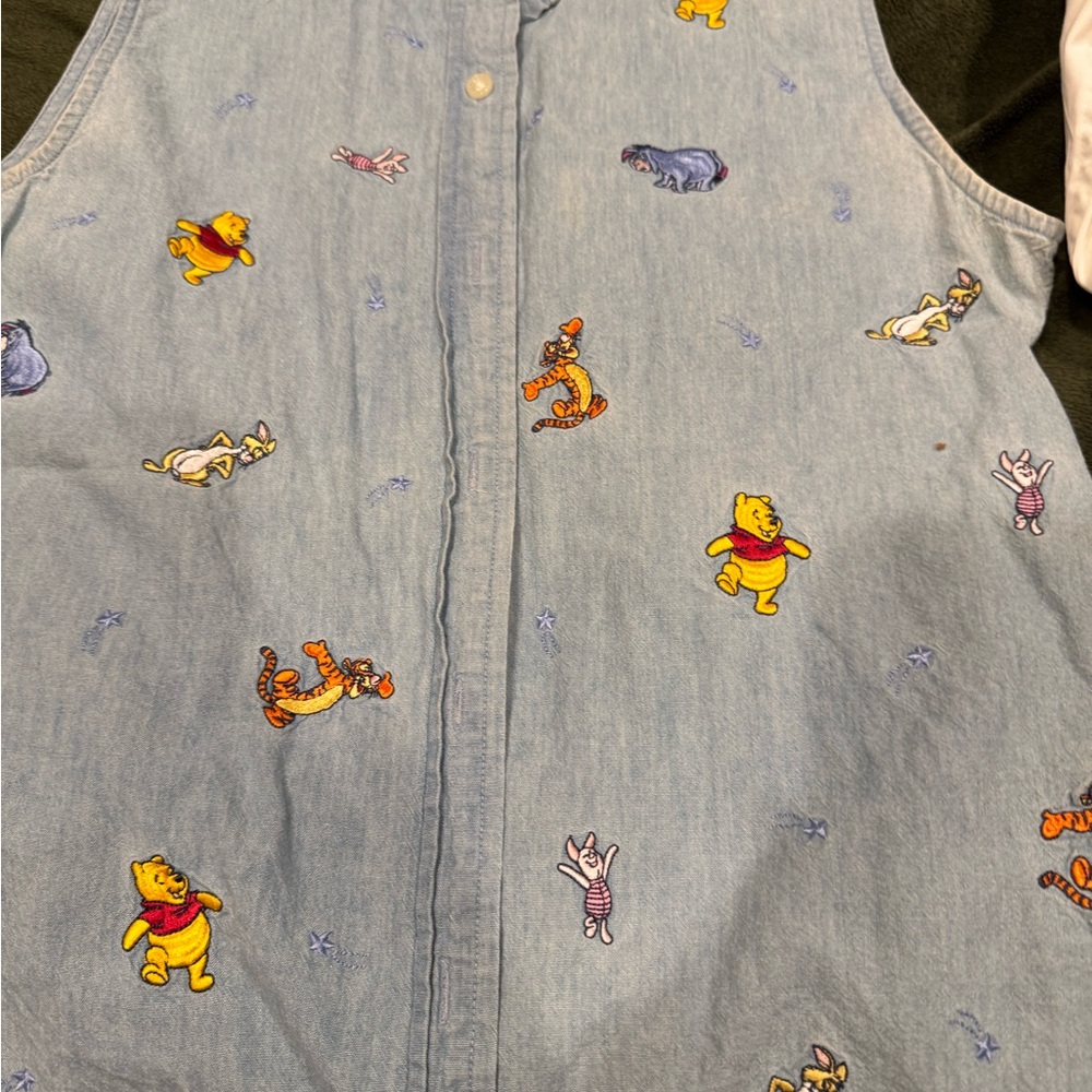 Denim Shirt with Winnie the Pooh Characters